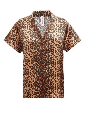 Agent Provocateur - Kittie Leopard-print Silk Pyjama Shirt - Womens - Leopard