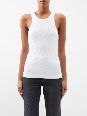 Agolde - Bailey Ribbed Tank Top - Womens - White - M