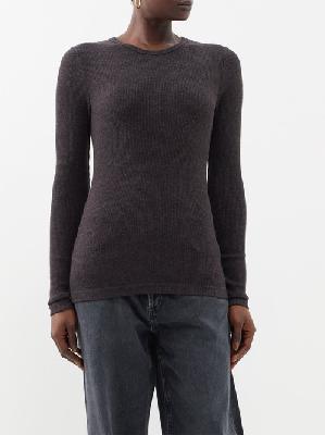 Agolde - Delphi Jersey Long-sleeved T-shirt - Womens - Dark Grey - L