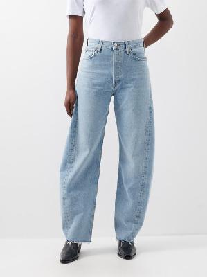 Agolde - Luna Pieced Wide-leg Jeans - Womens - Light Blue - 23