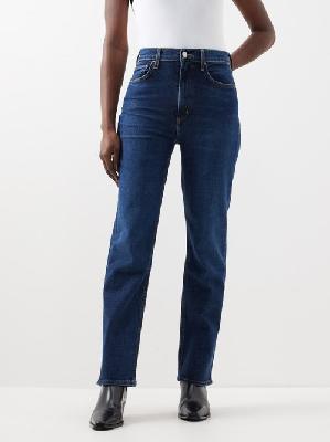Agolde - High-rise Organic-cotton Blend Stovepipe Jeans - Womens - Blue - 24