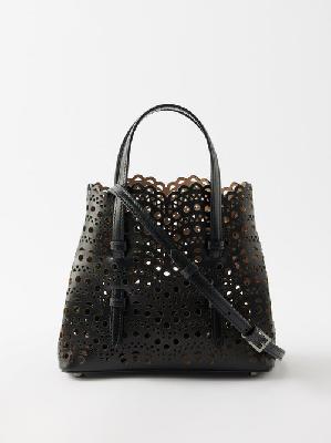 Alaïa - Mina Small Perforated Leather Handbag - Womens - Black - ONE SIZE