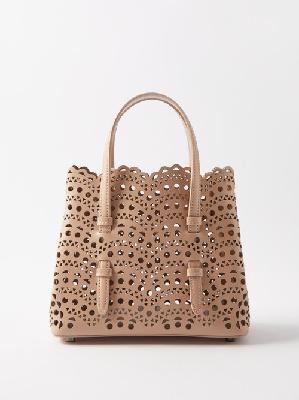 Alaïa - Mina Small Perforated Leather Handbag - Womens - Beige - ONE SIZE