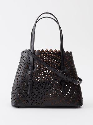 Alaïa - Mina 25 Medium Perforated-leather Handbag - Womens - Black - ONE SIZE