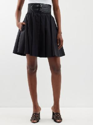 Alaïa - Archetypes A-line Japanese-poplin Mini Skirt - Womens - Black - 34 FR