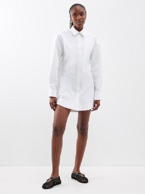 Alaïa - Archetypes Cotton-poplin Mini Shirt Dress - Womens - White - 40 FR