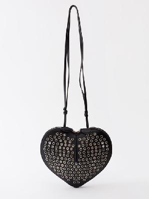 Alaïa - Le Caur Eyelet-embellished Leather Cross-body Bag - Womens - Black Silver - ONE SIZE