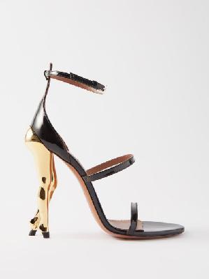 Alaïa - Cabaret 115 Patent-leather Sandals - Womens - 01bk - 36 EU/IT