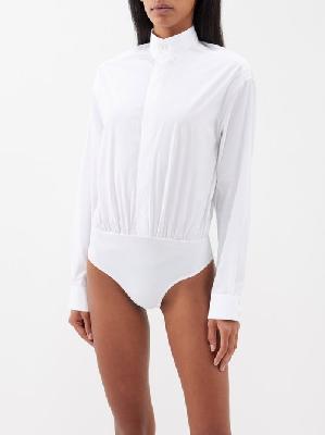 Alaïa - Pure Cotton-poplin Bodysuit - Womens - White - 38 FR