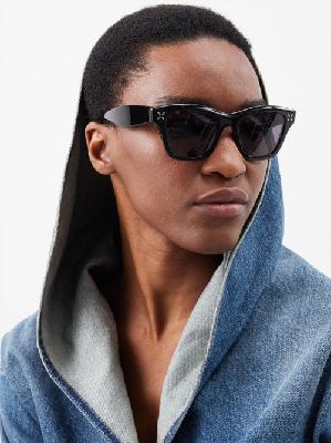 Alaïa - Square Acetate Sunglasses - Womens - Black - ONE SIZE