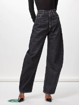 Alaïa - Round-leg High-waist Jeans - Womens - Dark Denim - 34 FR
