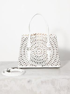 Alaïa - Mina 25 Medium Perforated-leather Handbag - Womens - White - ONE SIZE