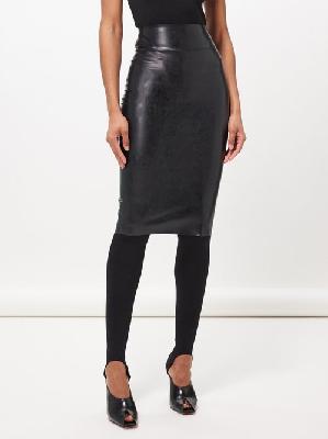 Alaïa - Latex Midi Skirt - Womens - Black - 34 FR