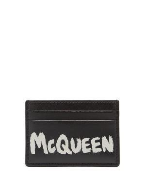 Alexander Mcqueen - Graffiti-logo Leather Cardholder - Womens - Black White