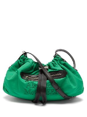 Alexander Mcqueen - The Bundle Logo-embroidered Faille Bag - Womens - Green