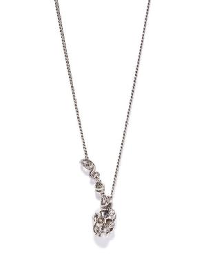 Alexander Mcqueen - Skull And Snake Pendant Necklace - Mens - Silver - ONE SIZE