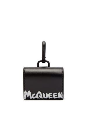 Alexander Mcqueen - Graffiti-logo Leather Airpod Case - Mens - Black