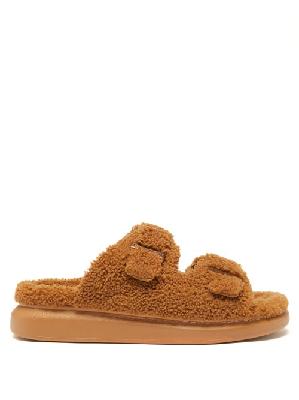 Alexander Mcqueen - Shearling And Rubber Sandals - Mens - Brown