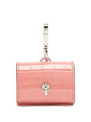 Alexander Mcqueen - Crocodile-effect Leather Airpods Pro Case - Womens - Pink