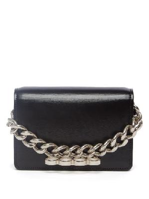 Alexander Mcqueen - Four-ring Chain-handle Leather Clutch Bag - Womens - Black