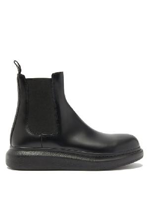 Alexander Mcqueen - Hybrid Exaggerated-sole Leather Chelsea Boots - Mens - Black