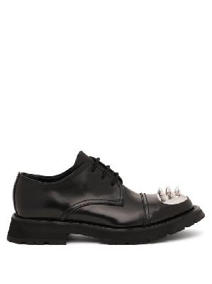 Alexander Mcqueen - Spike-embellished Leather Derby Shoes - Mens - Black