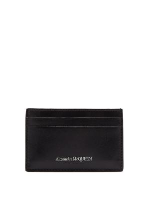 Alexander Mcqueen - Foiled-logo Leather Cardholder - Mens - Black