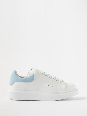 Alexander Mcqueen - Oversized Leather Trainers - Womens - Blue White - 35 EU/IT