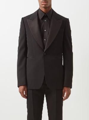 Alexander Mcqueen - Single-breasted Wool Grain-de-poudre Suit Jacket - Mens - Black