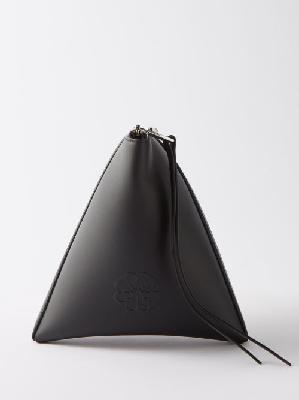 Alexander Mcqueen - The Curve Triangle Leather Pouch - Womens - Black