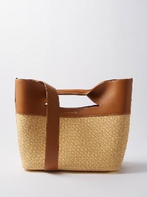 Alexander Mcqueen - The Bow Medium Leather And Raffia Handbag - Womens - Tan Multi