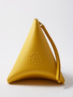 Alexander Mcqueen - The Curve Triangle Leather Pouch - Womens - Yellow