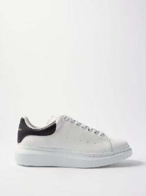 Alexander Mcqueen - Oversized Raised-sole Leather Trainers - Mens - White Black