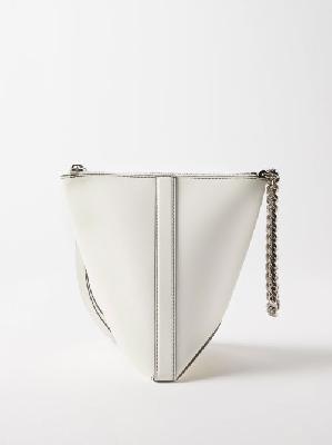 Alexander Mcqueen - The Curve Triangle Leather Pouch - Womens - White