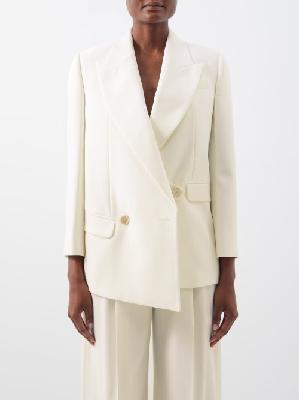 Alexander Mcqueen - Oversized-shoulder Wool Suit Jacket - Womens - Ivory