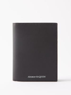 Alexander Mcqueen - Logo-print Leather Passport Holder - Mens - Black Multi