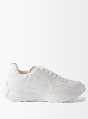 Alexander Mcqueen - Sprint Runner Logo-embossed Leather Trainers - Womens - White - 35.5 EU/IT