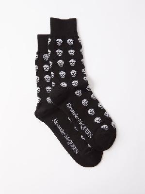 Alexander Mcqueen - Skull-jacquard Cotton-blend Socks - Mens - Multi