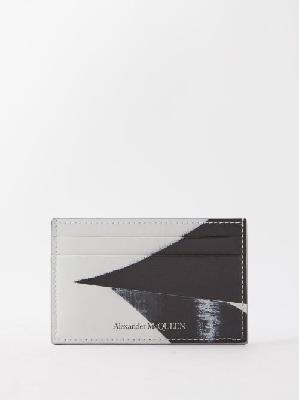 Alexander Mcqueen - Double Diamond-print Faux-leather Cardholder - Mens - Black White
