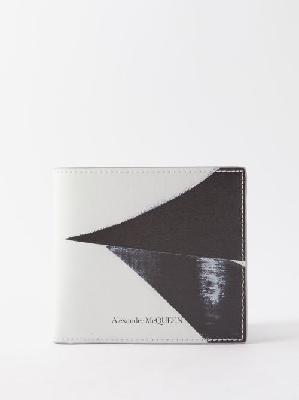 Alexander Mcqueen - Double Diamond-print Faux-leather Bi-fold Wallet - Mens - Black White