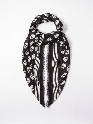 Alexander Mcqueen - Skull-print Modal Scarf - Womens - Black - ONE SIZE