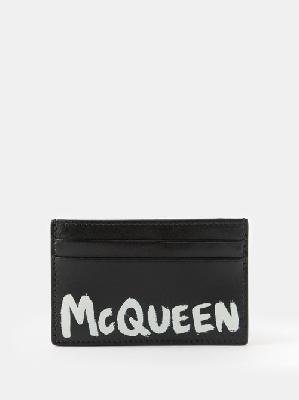 Alexander Mcqueen - Graffiti-print Leather Cardholder - Mens - Black