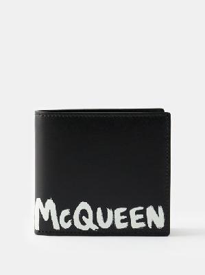 Alexander Mcqueen - Graffiti-print Leather Bi-fold Wallet - Mens - Black