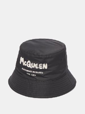 Alexander Mcqueen - Graffiti-logo Canvas Bucket Hat - Mens - Black