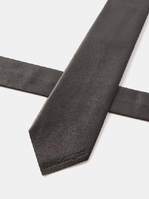 Alexander Mcqueen - Logo-debossed Leather Tie - Mens - Black - ONE SIZE