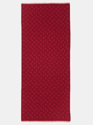 Alexander Mcqueen - Skull-jacquard Wool-blend Scarf - Mens - Red - ONE SIZE