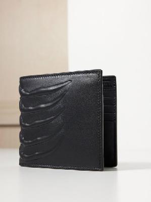Alexander Mcqueen - Textured-leather Bi-fold Wallet - Mens - Black - ONE SIZE
