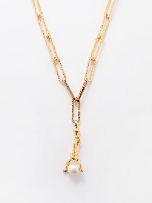 Alighieri - The Celestial Raindrop 24kt Gold-plated Necklace - Womens - Gold Multi - ONE SIZE