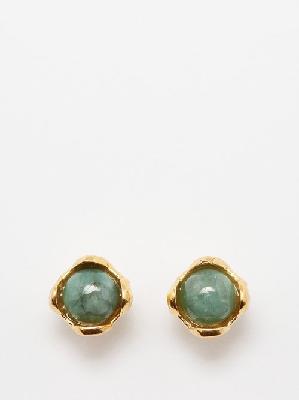 Alighieri - The Eye Of The Storm 24kt Gold-plated Earrings - Womens - Green Multi - ONE SIZE