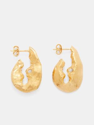 Alighieri - Imperfect 24kt Gold-plated Hoop Earrings - Womens - Yellow Gold - ONE SIZE